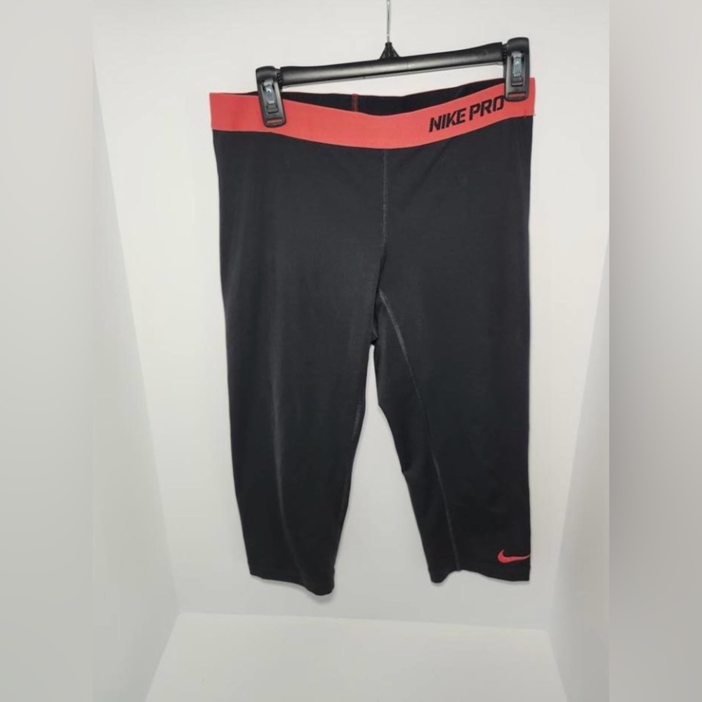 Nike Pro Women's Fitness Capris - Black and Red LARGE